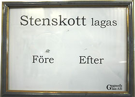 Stenskott lagas